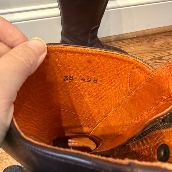 Tall leather wide calf polo riding boots size 38 - Picture 4 of 8